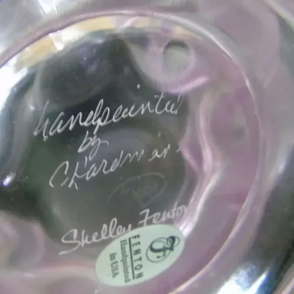 Shelley Fenton Signed COVERED CANDY DISH Pink Chiffon Spring Splendor Limited Ed